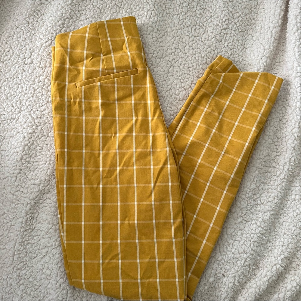 yellow straight legged business pants